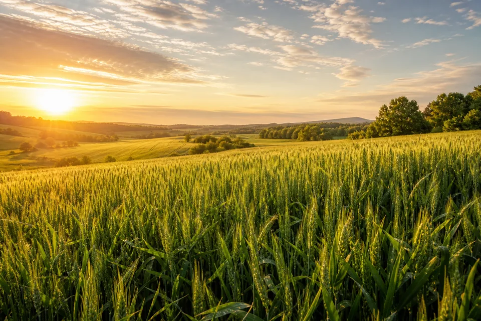 Zielone pole uprawne — zrównoważone rolnictwo ekologiczne